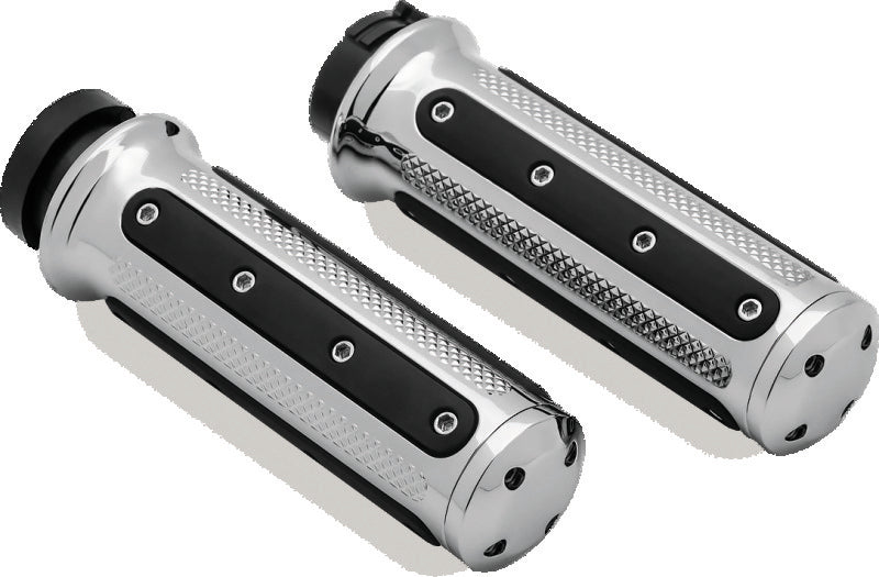 Kuryakyn Heavy Industry Grips Dual Cable Chrome-tuningsupply.com