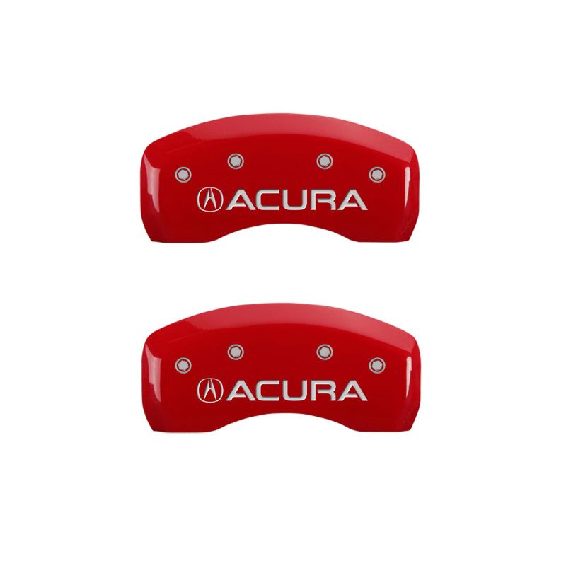 MGP 4 Caliper Covers Engraved Front & Rear Acura Red finish silver ch-tuningsupply.com