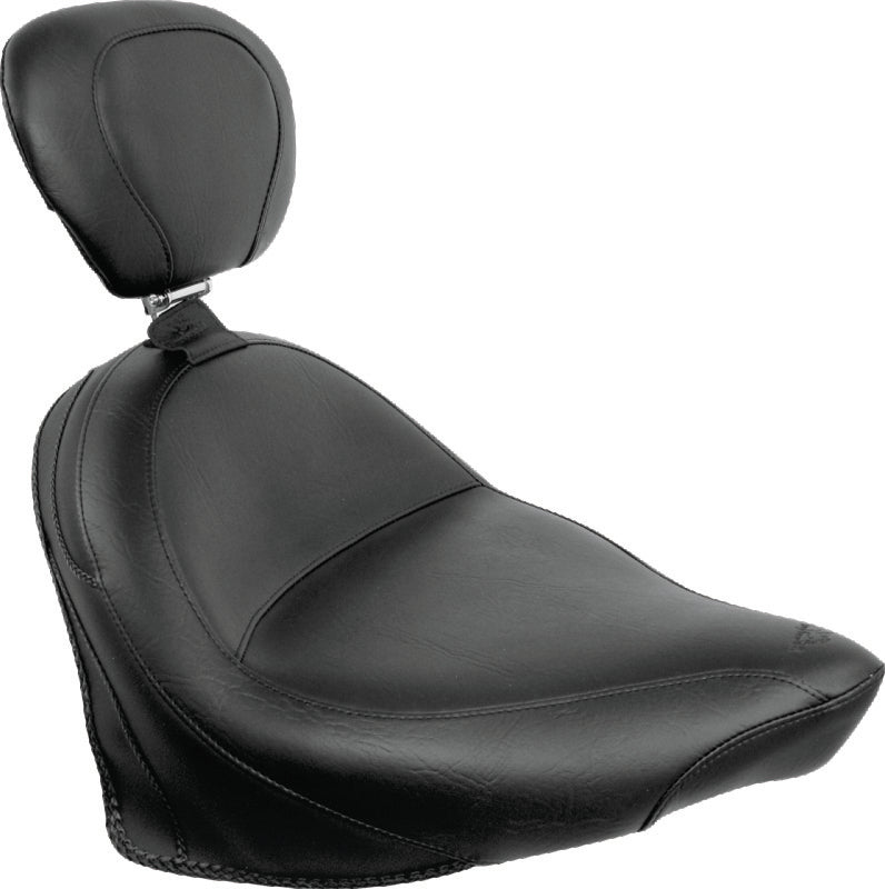 Mustang 07-15 Honda VT750C2 Spirit,10-20 Phantom Wide Touring 2PC Seat - Black-tuningsupply.com