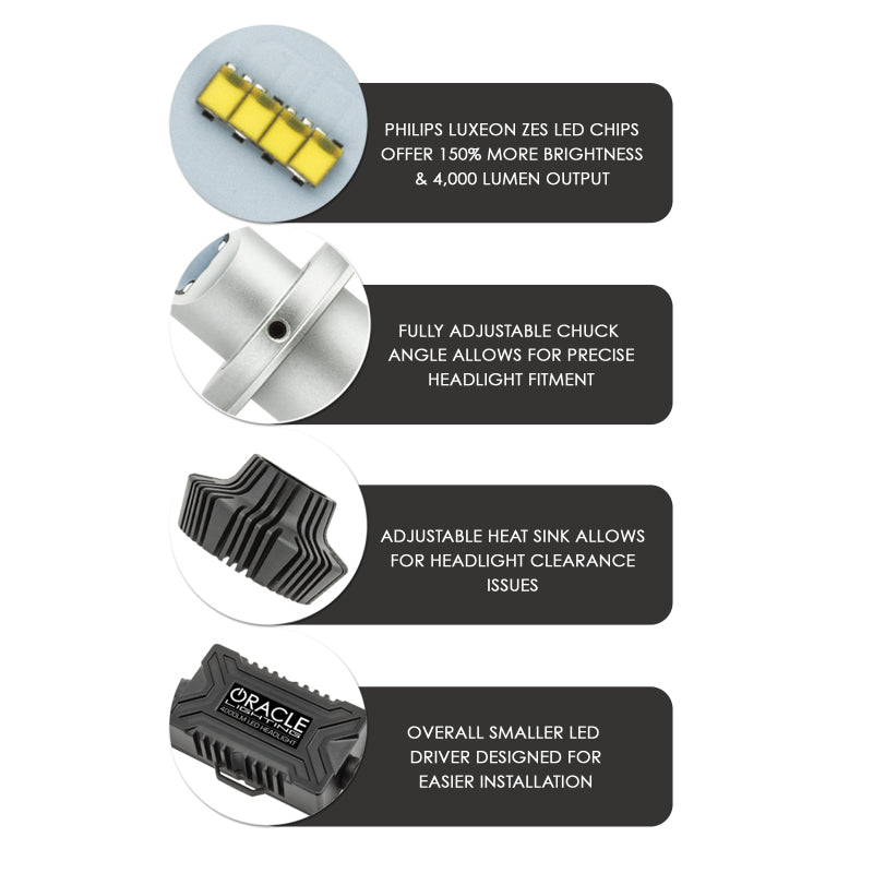 

ORACLE Lighting 5238-001 - ORL5238-001 - Oracle 9004 4000 Lumen LED Headlight Bulbs (Pair) - 6000K - Shipped in Europe - Tuningsupply.com
