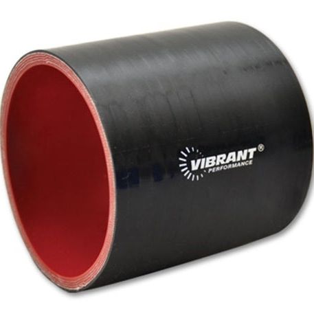 Vibrant 4 Ply Reinforced Silicone Straight Hose Coupling - 1in I.D. x 3in long (BLACK)