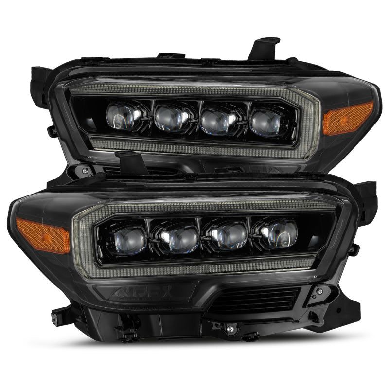 AlphaRex 16-20 Toyota Tacoma NOVA LED Projector Headlight Plank Style Alpha Black w/Activation Light-tuningsupply.com