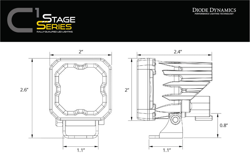 

Diode Dynamics DD6848P - DIODD6848P - Diode Dynamics Stage Series C1 LED Pod - Yellow SAE Fog Standard ABL (Pair) - Shipped in Europe - Tuningsupply.com
