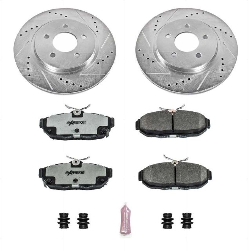 Power Stop 11-14 Ford Mustang Rear Z26 Street Warrior Brake Kit-tuningsupply.com