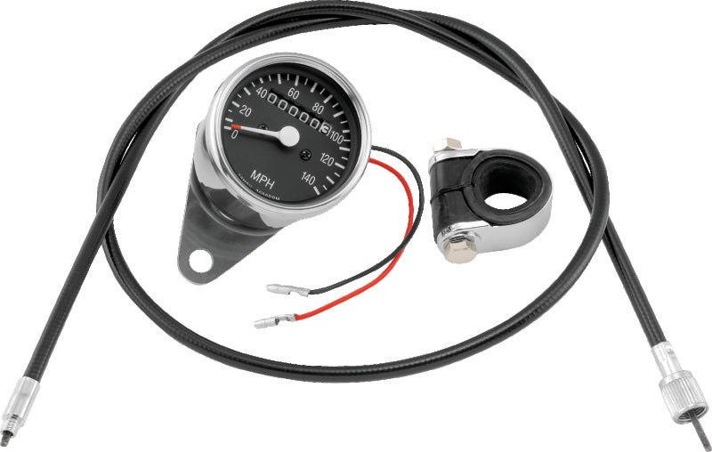 Bikers Choice L73-94 XL 73-94 FX FXR 2:1 Custom Mini Speedo Kit Black Face 140 Mph 2 1/2 Inch-tuningsupply.com