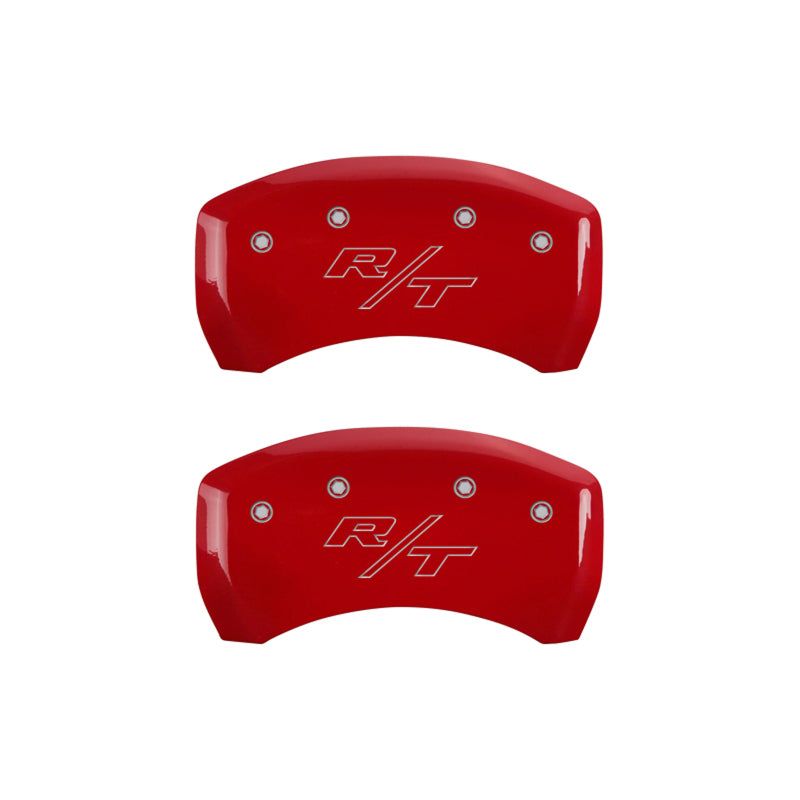 MGP 4 Caliper Covers Engraved Front & Rear Vintage Style/RT Red finish silver ch-Caliper Covers-MGP-MGP12162SRTRRD-SMINKpower Performance Parts