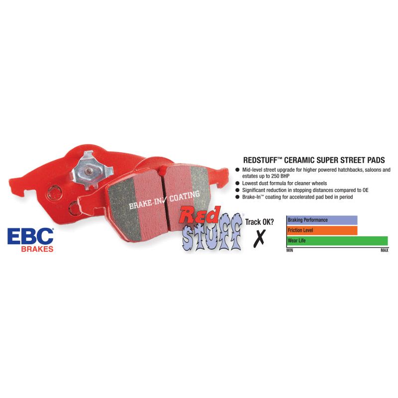 EBC 90-00 Aston Martin Vantage 5.3 (Twin Supercharged)(AP) Redstuff Rear Brake Pads-tuningsupply.com