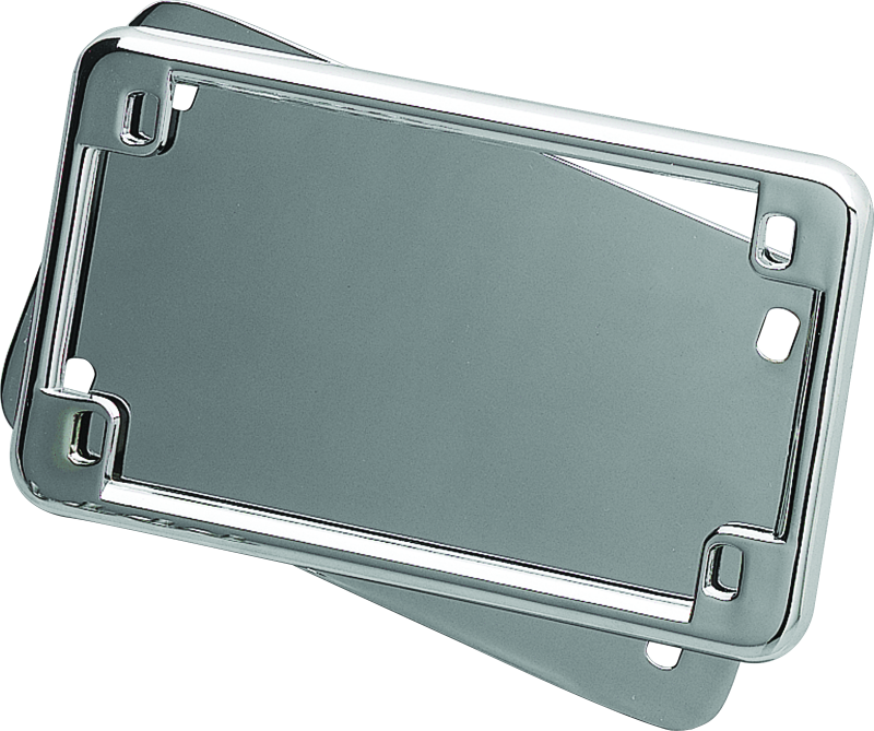 Kuryakyn License Frame & Backing Plate Set 4in X 7in Chrome-tuningsupply.com