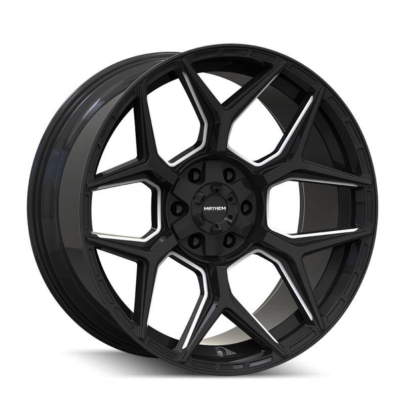 

Mayhem 8119-2937M - MAY8119-2937M - Mayhem Vanquish 8119 20X9 / 6x135/6x139.7 / 0mm Offset / 106.1mm  Hub - Gloss Black Milled - Shipped in Europe - Tuningsupply.com
