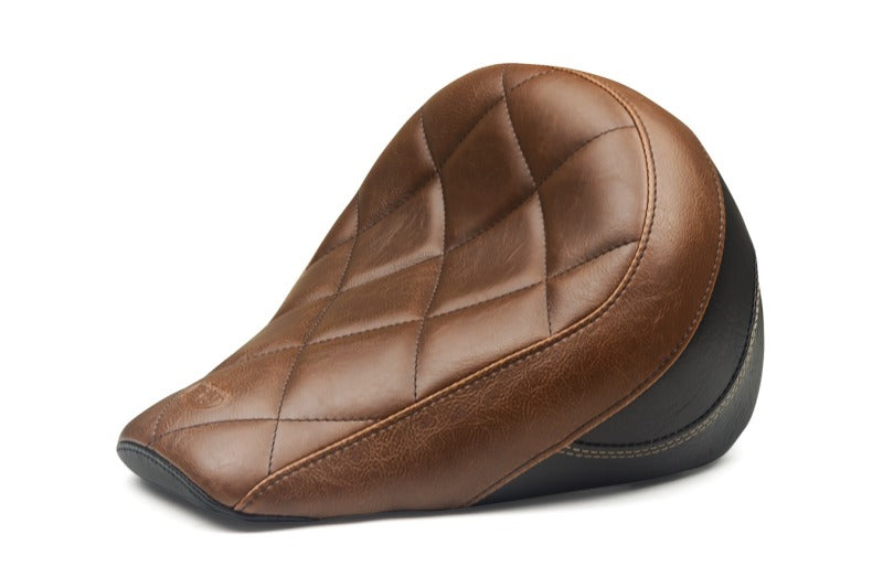 Mustang 18-21 Indian Scout Bobber Standard Touring Solo Seat Diamond Stitch - Brown-tuningsupply.com