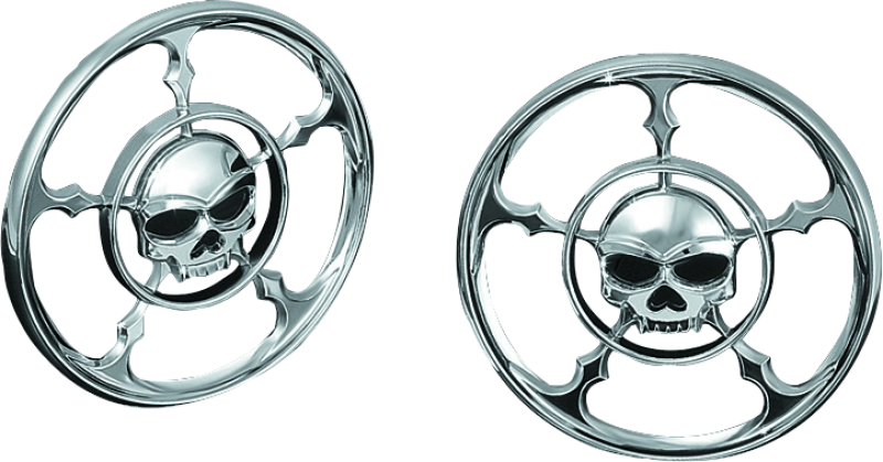 Kuryakyn Zombie Speaker Grills Chrome-tuningsupply.com