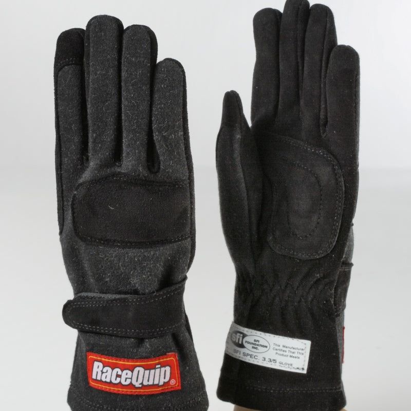 RaceQuip Black 2-Layer SFI-5 Glove - Small-tuningsupply.com