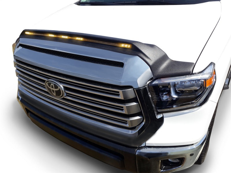 AVS 2014-2019 Toyota Tundra Aeroskin Low Profile Hood Shield w/ Lights - Black-tuningsupply.com