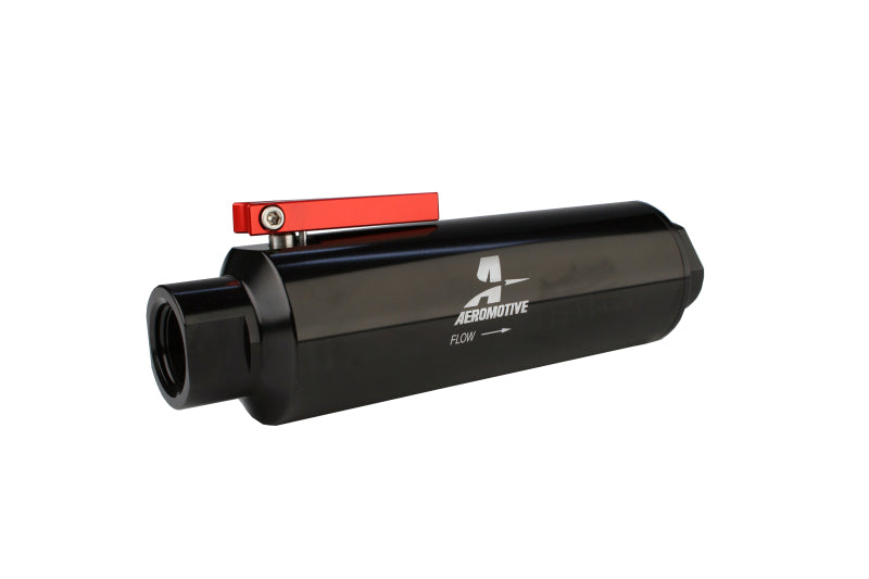 

Aeromotive 12332 - AER12332 - Aeromotive In-Line AN-12 Filter w/Shutoff Valve 100 Micron SS Element - Black Anodize Finish - Shipped in Europe - Tuningsupply.com

