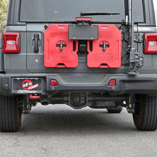 aFe MACH Force-Xp Axle-Back Exhaust System w/Black Tip 18-20 Jeep Wrangler L4-2.0T / V6-3.6L-tuningsupply.com