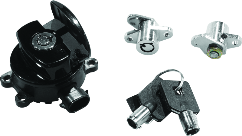 Bikers Choice 14-21 Road King Black Ignition Switch & Saddlebag Lock Kit-tuningsupply.com