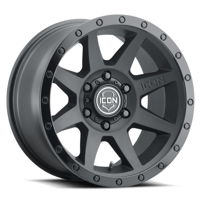 ICON Rebound 18x9 6x5.5 0mm Offset 5in BS 106.1mm Bore Double Black Wheel-tuningsupply.com