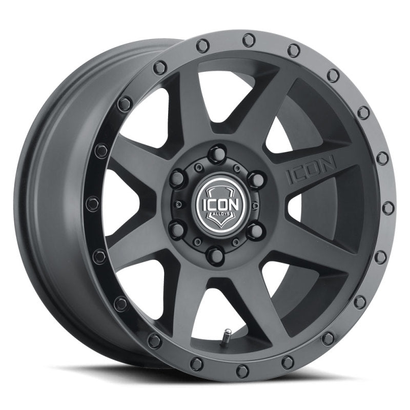 ICON Rebound 17x8.5 5x150 25mm Offset 5.75in BS 110.1mm Bore Double Black Wheel-tuningsupply.com