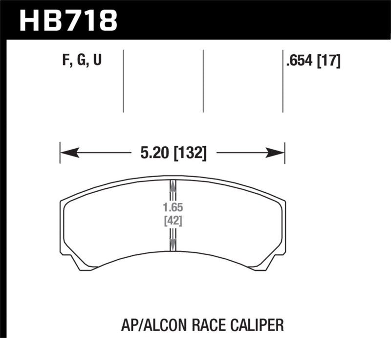 

Hawk Performance HB718U.654 - HAWKHB718U.654 - Hawk AP Racing/Alcon DTC-70 Race Brake Pads - Shipped in Europe - Tuningsupply.com
