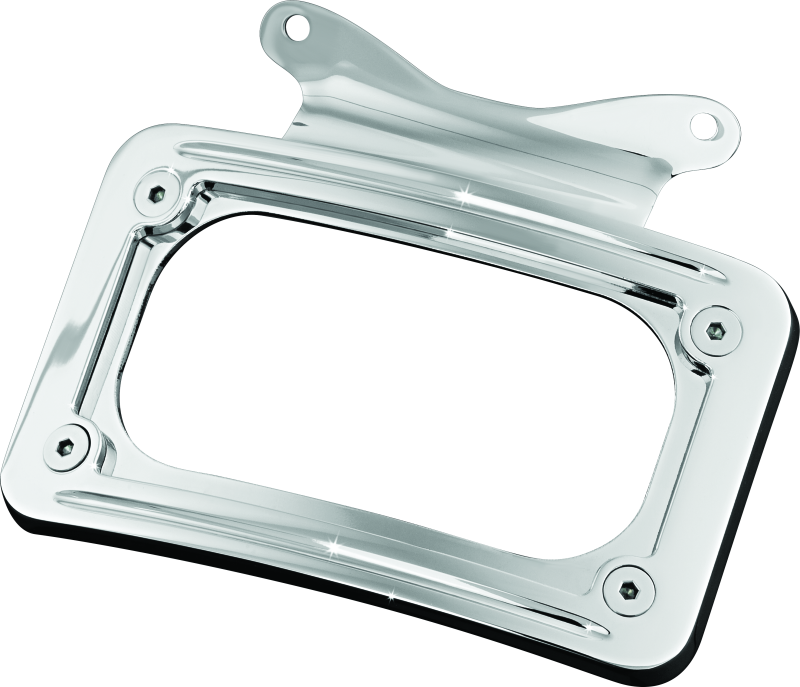 Kuryakyn Curved License Plate Mount Chrome-tuningsupply.com