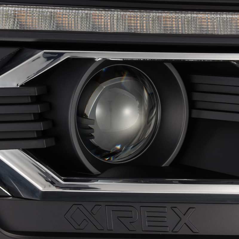 AlphaRex 12-15 Toyota Tacoma LUXX LED Projector Headlights Plank Style Black w/DRL-tuningsupply.com