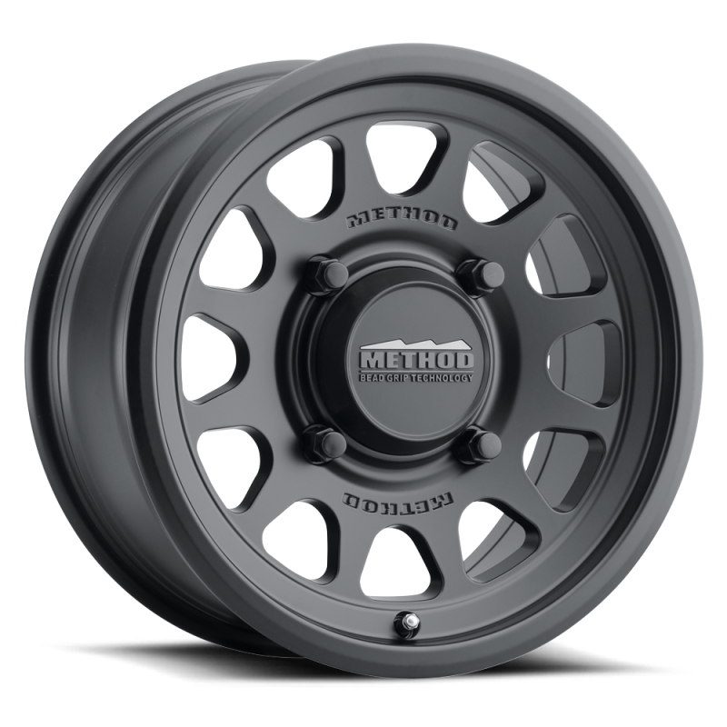 Method MR414 Bead Grip 15x10 / 6+4/25mm Offset / 5x4.5 / 76mm CB Matte Black Wheel-tuningsupply.com