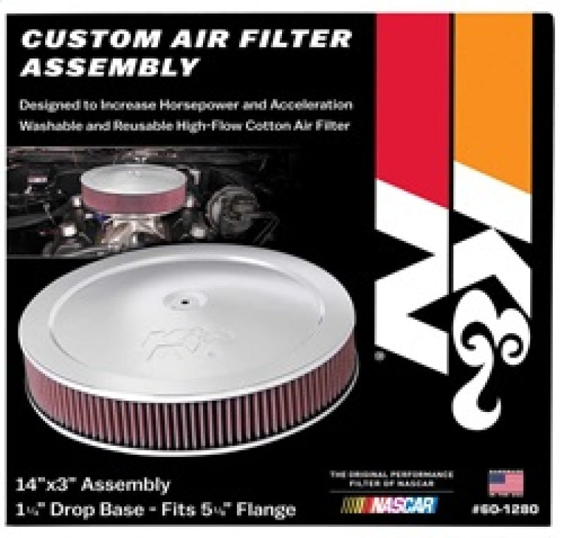 

K&N Engineering 60-1280 - KNN60-1280 - K&N 14in Red Custom Air Cleaner Assembly - 5.125in ID x 14in OD x 2.75in H x 1.25in Drop Base - Shipped in Europe - Tuningsupply.com
