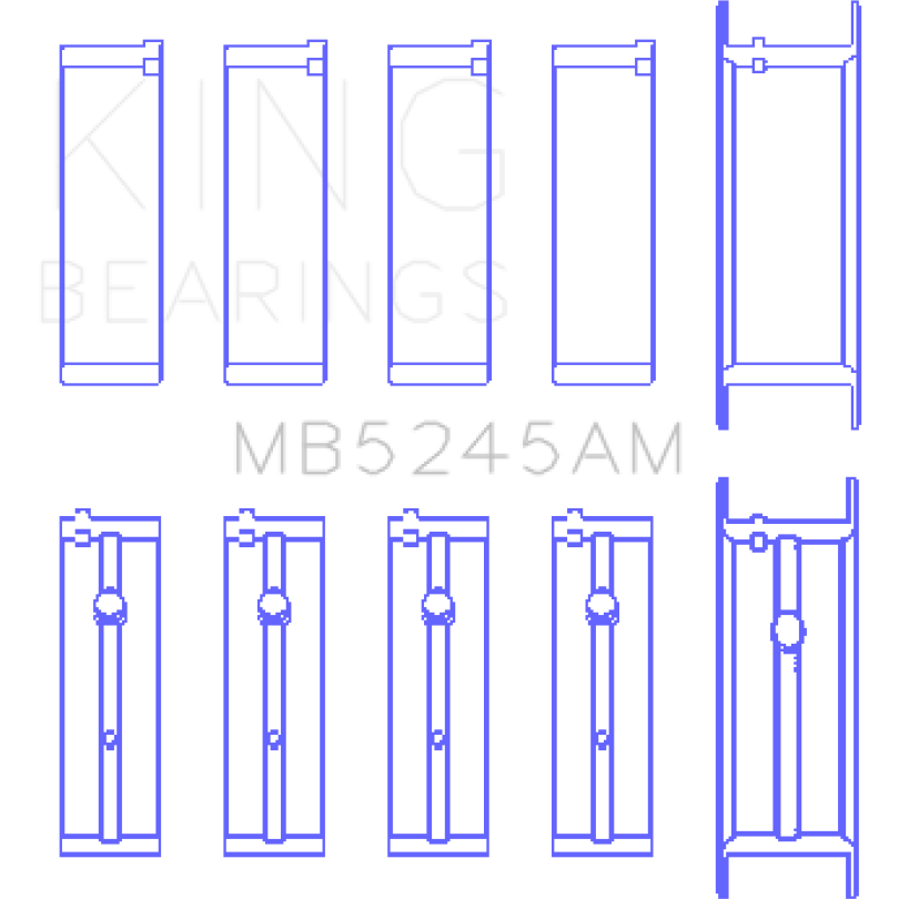 King 91-04 Nissan 146CI/2.4L KA24DE L4 / 89-97 146CI/2.4L KA24E L4  (Size +0.25) Main Bearing Set-tuningsupply.com