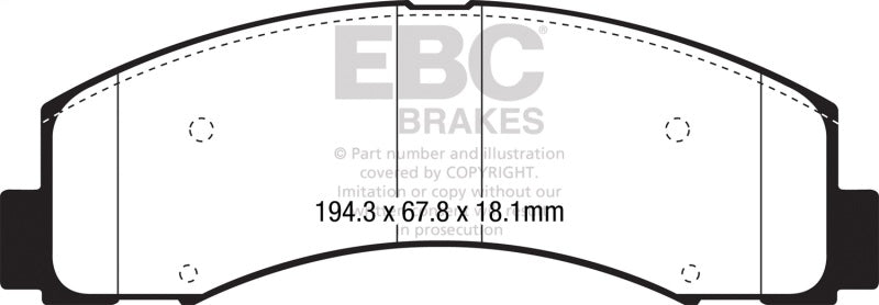 EBC 2018+ Ford F-150 2.7L Twin Turbo (2WD) Extra Duty Front Brake Pads-tuningsupply.com