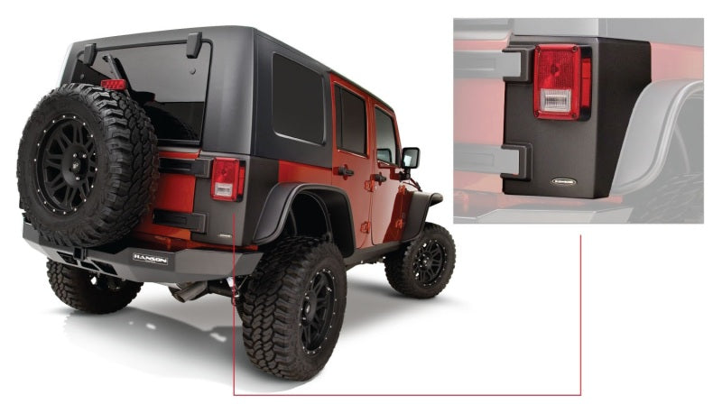 Bushwacker 07-18 Jeep Wrangler Trail Armor Rear Corners - Black-tuningsupply.com