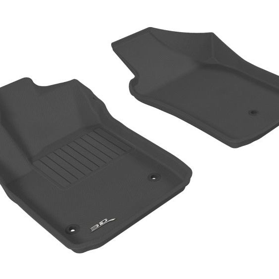 3D MAXpider 2012-2019 Fiat 500/500E Kagu 1st Row Floormat - Black-tuningsupply.com