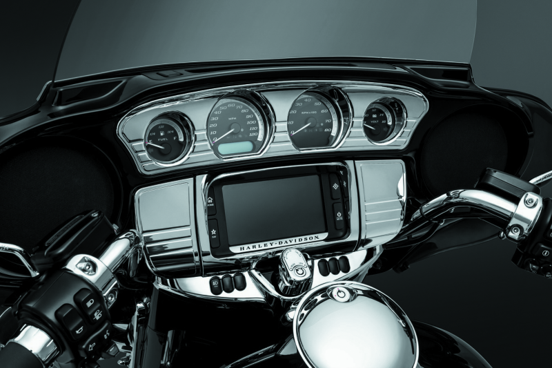 Kuryakyn Deluxe Tri-Line Stereo Trim Kit 14-Up Touring Models Chrome-tuningsupply.com