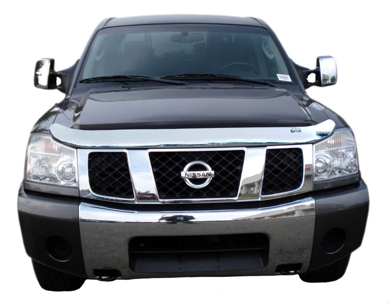 AVS 04-15 Nissan Armada High Profile Hood Shield - Chrome-tuningsupply.com