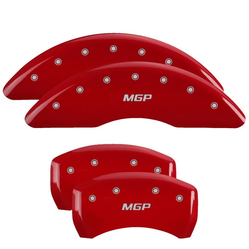 MGP 4 Caliper Covers Engraved Front & Rear MGP Red finish silver ch-tuningsupply.com