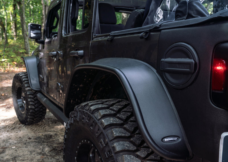 

Bushwacker  - BUS10923-07 - Bushwacker 2018+ Jeep Wrangler (JL) Unlimited Flat Style Flares 4pc - Black - Shipped in Europe - Tuningsupply.com
