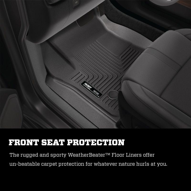 Husky Liners 22-23 Ford Transit WeatherBeater Black Floor Liners-tuningsupply.com