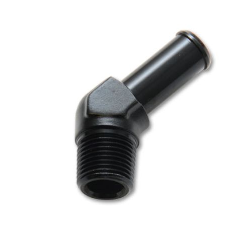 Vibrant 1/4 NPT to 3/8in Barb Straight Fitting 45 Deg Adapter - Aluminum-Fittings-Vibrant-VIB11221-SMINKpower Performance Parts