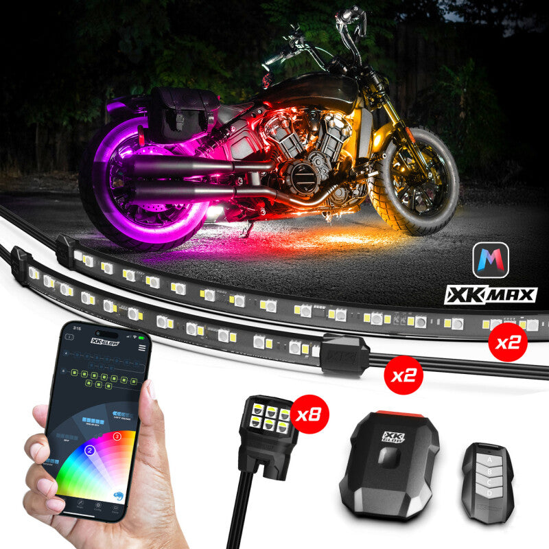 

XKGLOW MX-MOTO-STA - XKGMX-MOTO-STA - XK Glow XKmax RGBW 10pc addressable Motorcycle Underglow Light Kit - Shipped in Europe - Tuningsupply.com
