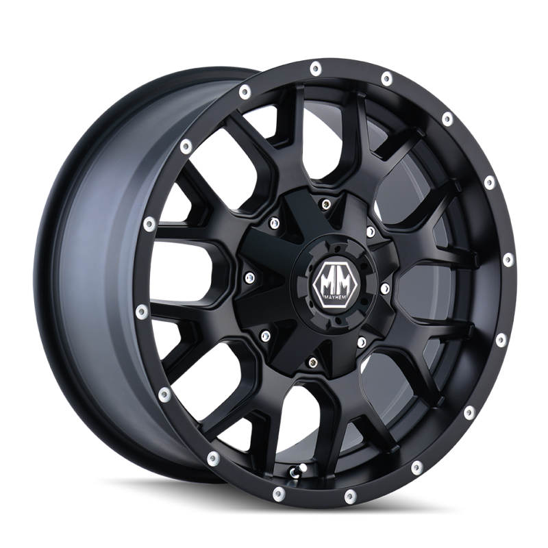 Mayhem 8015 Warrior 17x9 / 5x114.3 BP / 18mm Offset / 87mm Hub Matte Black Wheel-tuningsupply.com