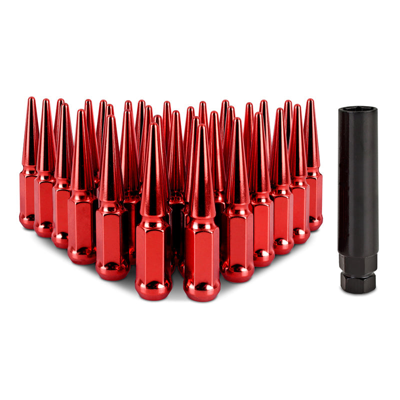 Mishimoto Mishimoto Steel Spiked Lug Nuts M14 x 1.5 32pc Set Red-tuningsupply.com