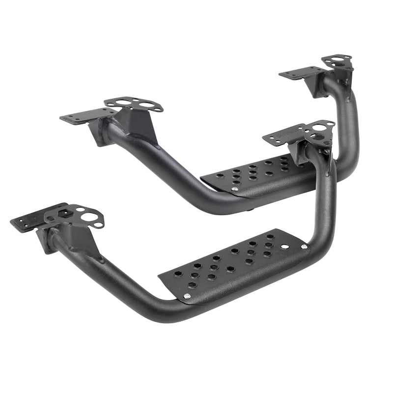 Go Rhino Dominator Extreme D6 SideSteps - Tex Blk - 4in Drop Down Steps (Pair)-tuningsupply.com