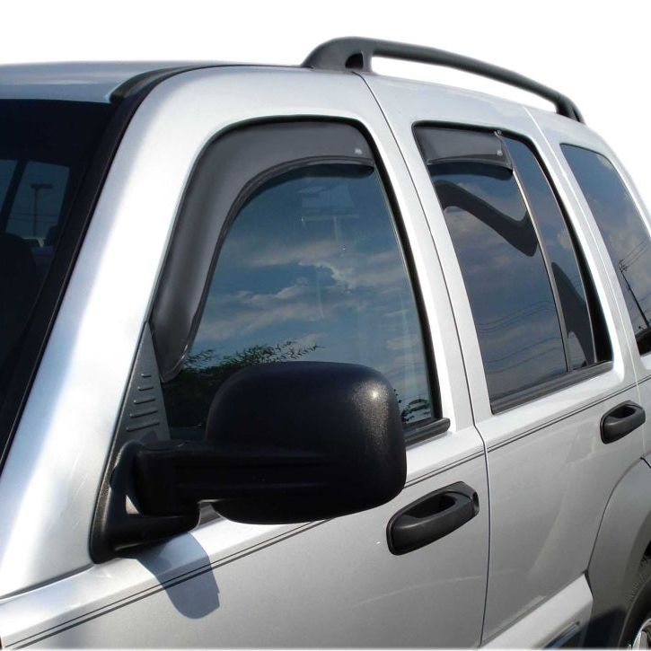 AVS 02-07 Jeep Liberty Ventvisor In-Channel Front & Rear Window Deflectors 4pc - Smoke-tuningsupply.com