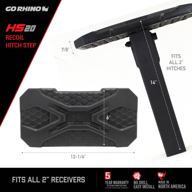 

Go Rhino HS2012T - GORHS2012T - Go Rhino HS-20 Hitch Bumper Step - Shipped in Europe - Tuningsupply.com
