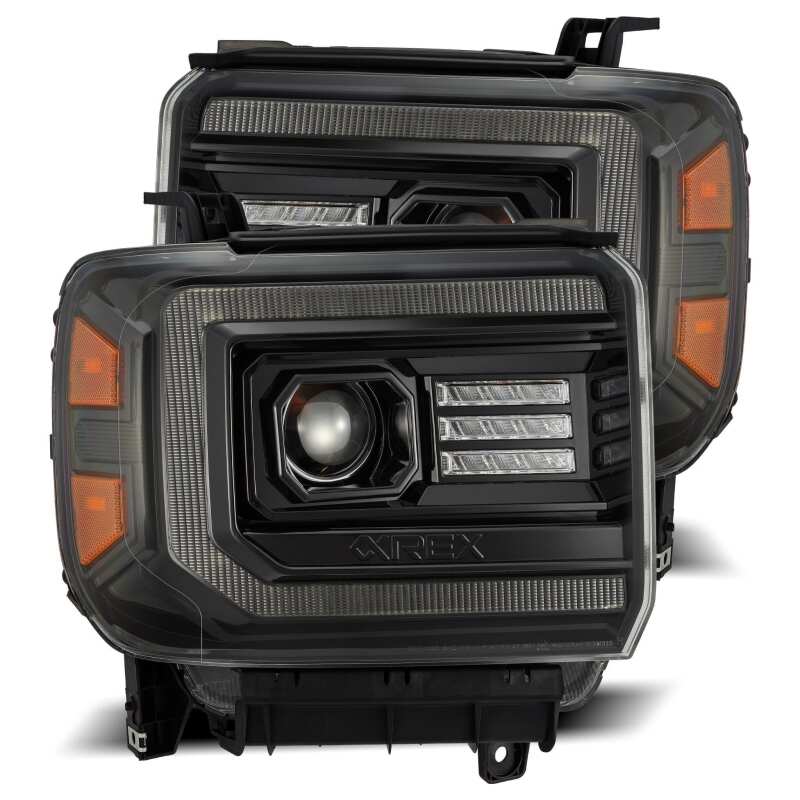 
  

AlphaRex  - ARX880614 - AlphaRex 14-18 GMC Sierra LUXX LED Proj Headlights Plnk Style Alpha Blk w/Activ Light/Seq Signal/DRL - Shipped in Europe - Tuningsupply.com

