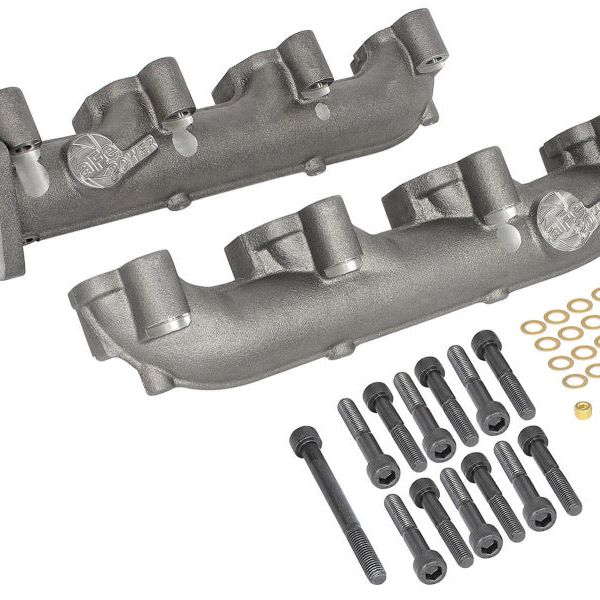 aFe Power BladeRunner Ported Ductile Iron Exhaust Manifold 01-16 GM Diesel Trucks V8-6.6L (td)-tuningsupply.com