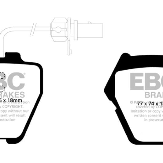 EBC 99-01 Audi A6 Quattro 2.7 Twin Turbo Sedan (8 Pad Set) Redstuff Front Brake Pads-tuningsupply.com