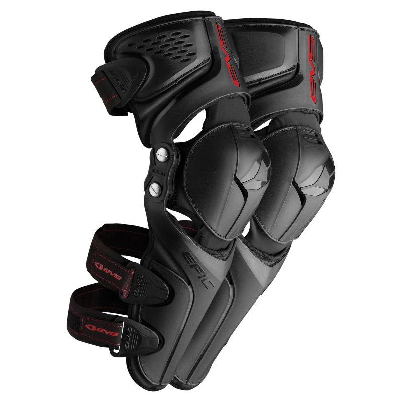 EVS Epic Knee Guard CE Black Pair Large/XL-tuningsupply.com