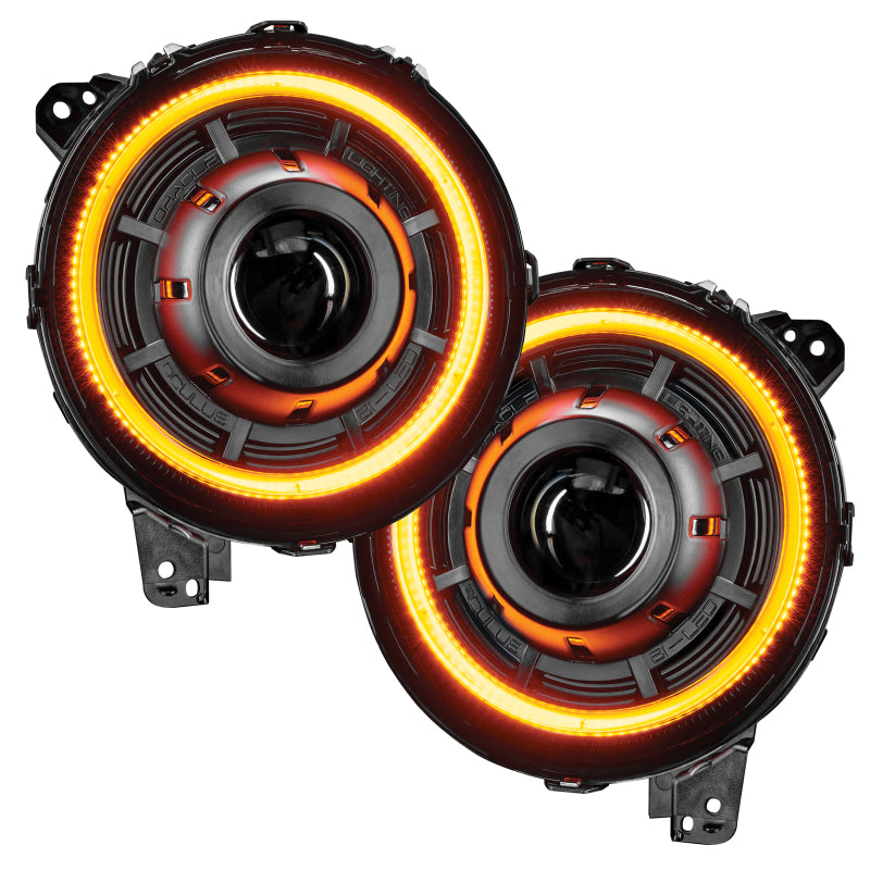 Oracle Jeep JL/Gladiator JT Oculus Bi-LED Projector Headlights - Amber/White Switchback SEE WARRANTY-tuningsupply.com