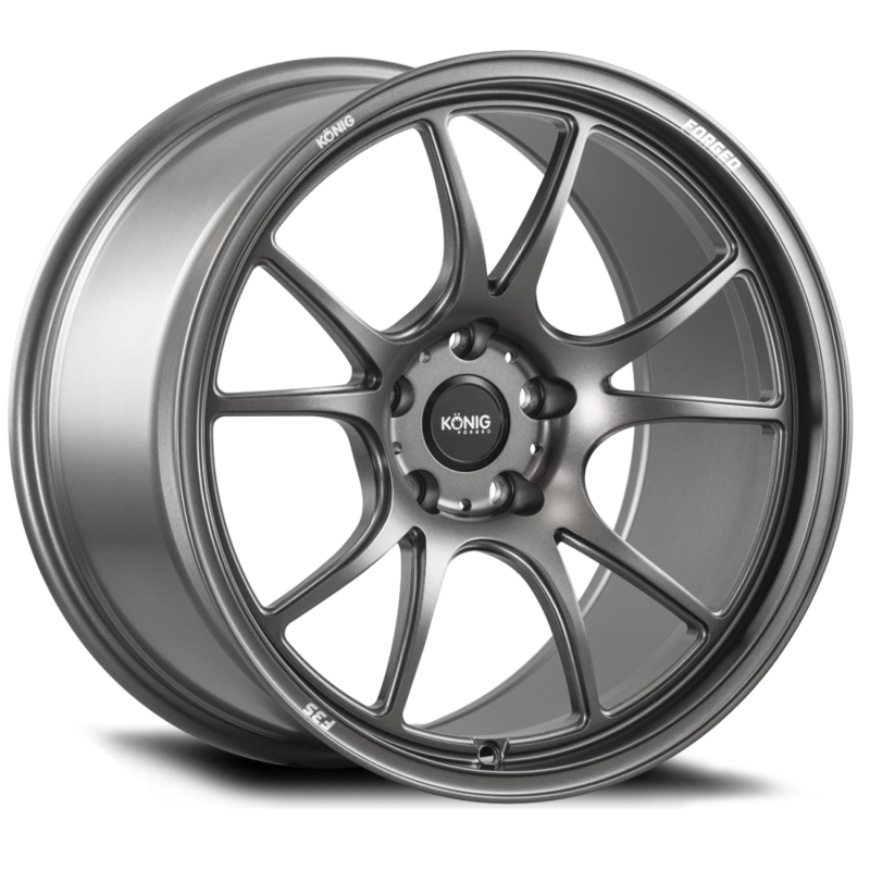 Konig Forged F3S 18X9.5 5X114.3 ET25 Satin Charcoal Knurled Bead-tuningsupply.com