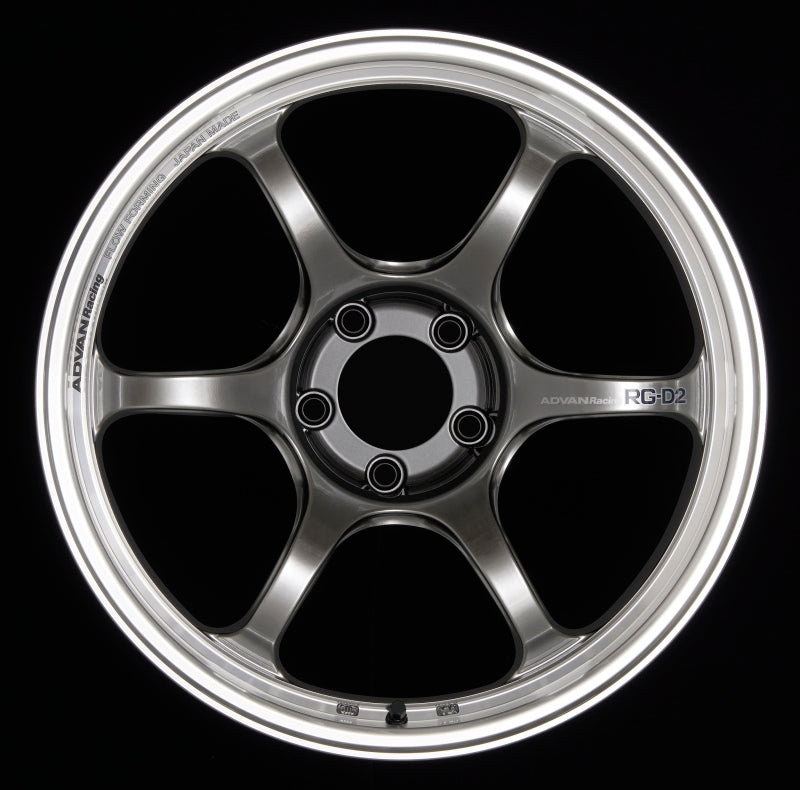 Advan RG-D2 18x9.5 +22 5-114.3 Machining & Racing Hyper Black Wheel-tuningsupply.com